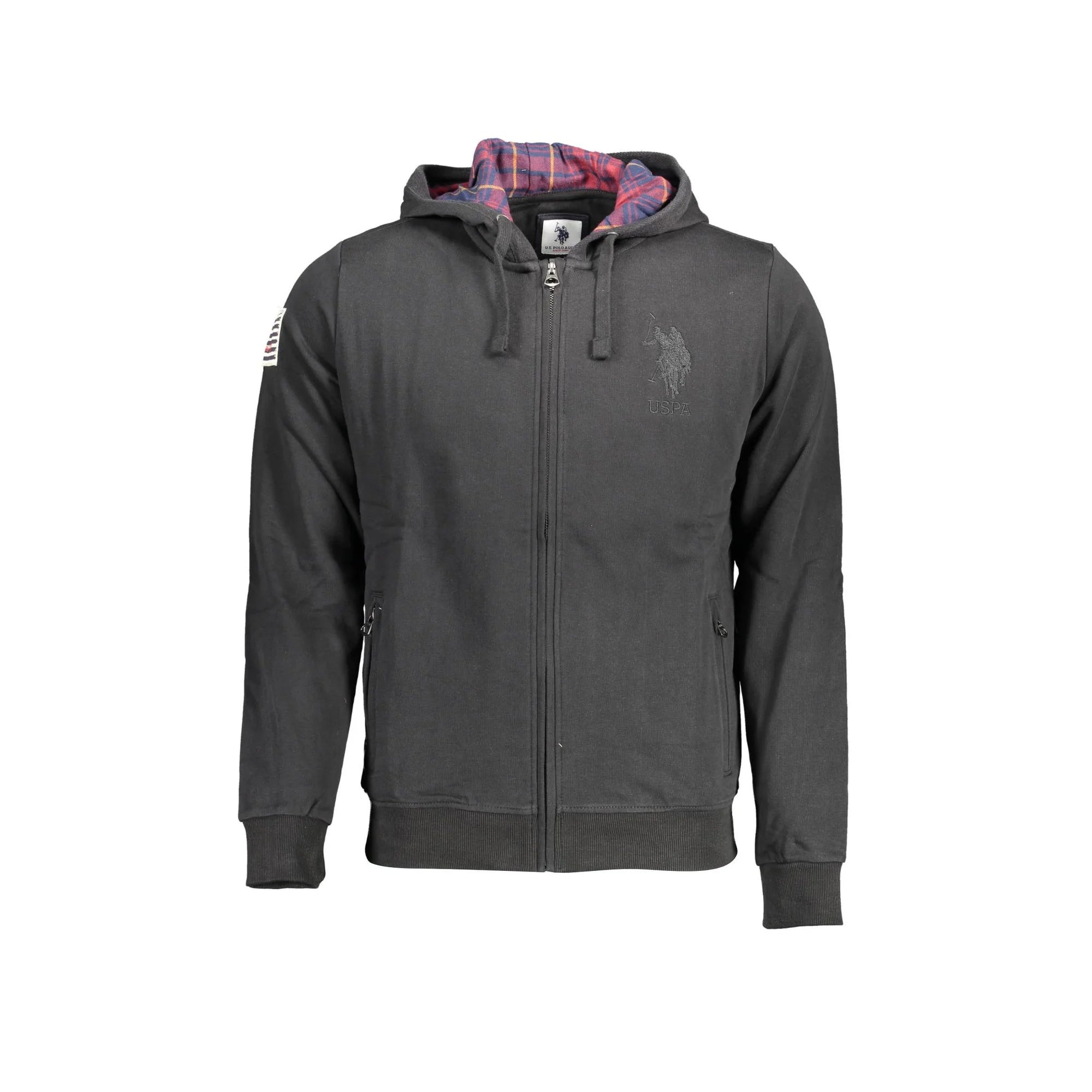 U.S. POLO FELPA CON ZIP UOMO NERO