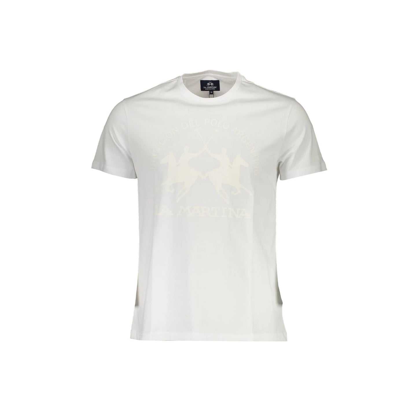 La Martina T-Shirt Maniche Corte Uomo Bianca Stampa Logo Bianco - foto prodotto