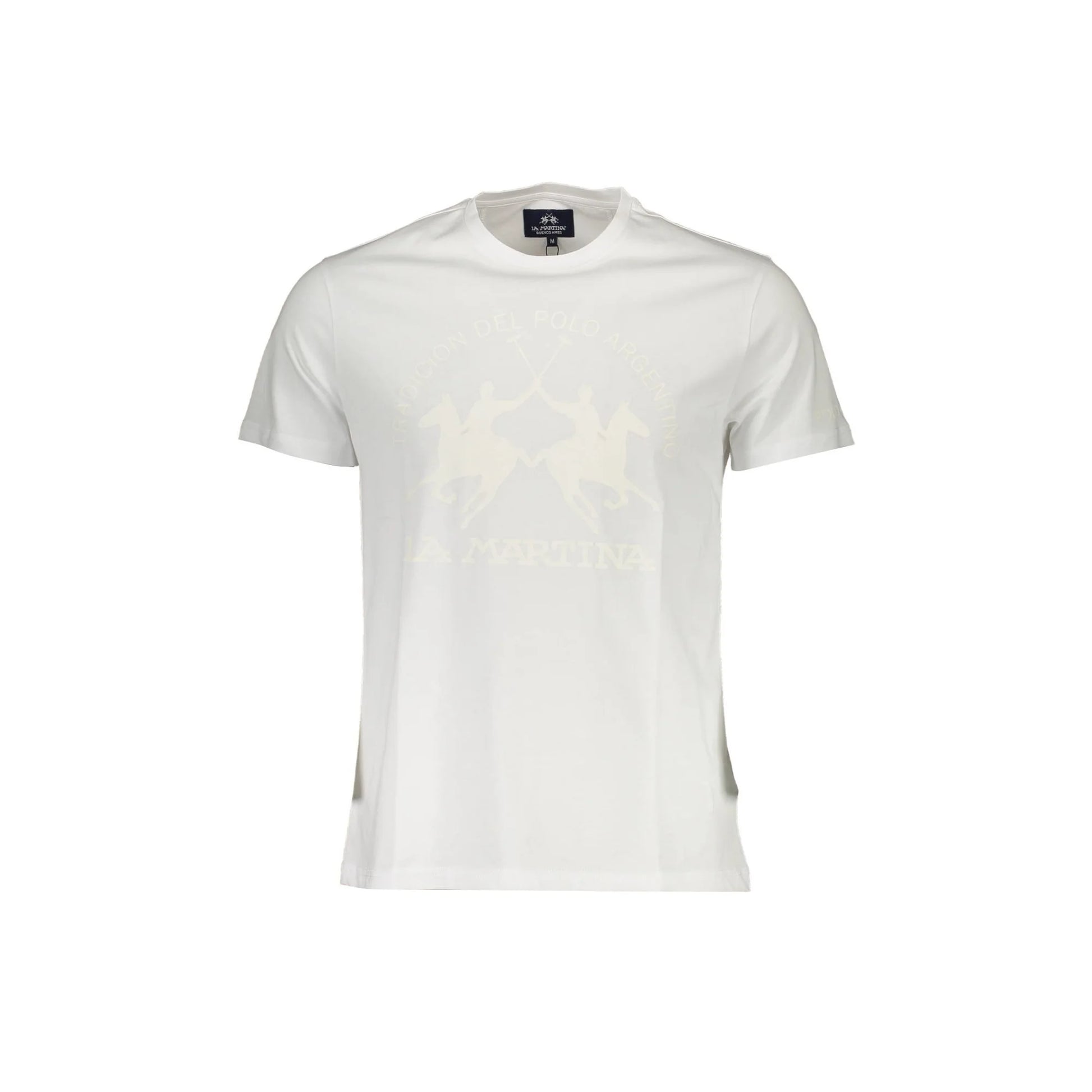 La Martina T-Shirt Maniche Corte Uomo Bianca Stampa Logo Bianco - foto prodotto