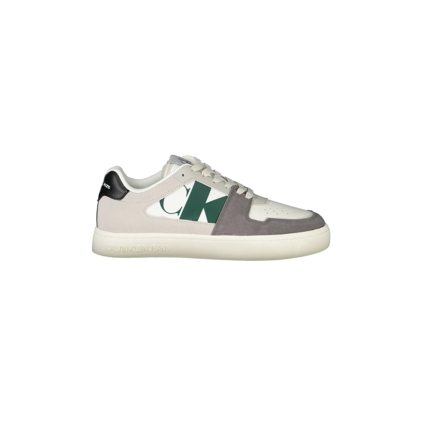 CALVIN KLEIN Scarpe Sneakers Uomo Bianche con Dettagli Neri e Verdi Bianco - foto prodotto