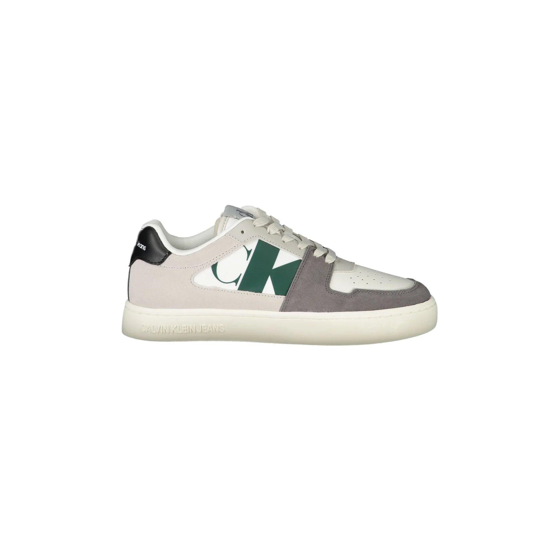 CALVIN KLEIN Scarpe Sneakers Uomo Bianche con Dettagli Neri e Verdi Bianco - foto prodotto