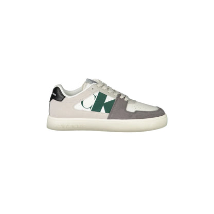 CALVIN KLEIN Scarpe Sneakers Uomo Bianche con Dettagli Neri e Verdi Bianco - foto prodotto