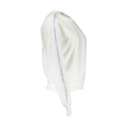 Calvin Klein Felpa Maniche Lunghe Donna Bianca Ricamo Felpe bianco - vista 3