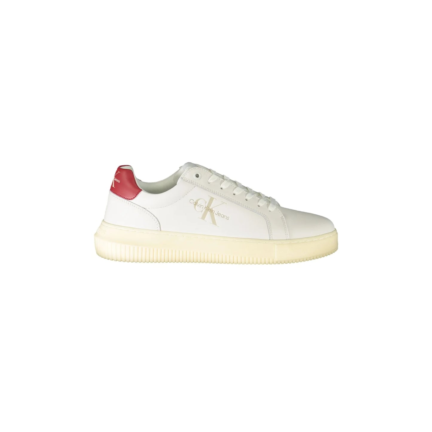 CALVIN KLEIN Scarpe Sneakers Uomo Bianche con Dettagli a Contrasto e Logo Bianco - foto prodotto