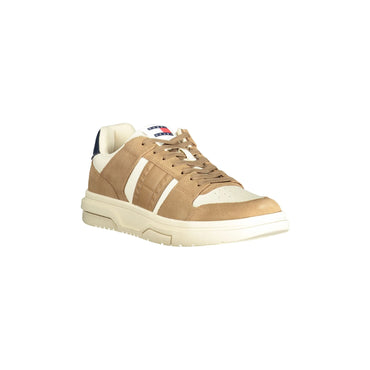 TOMMY HILFIGER Scarpe Sneakers Uomo Beige con Dettagli Marroni e Blu - vista 2
