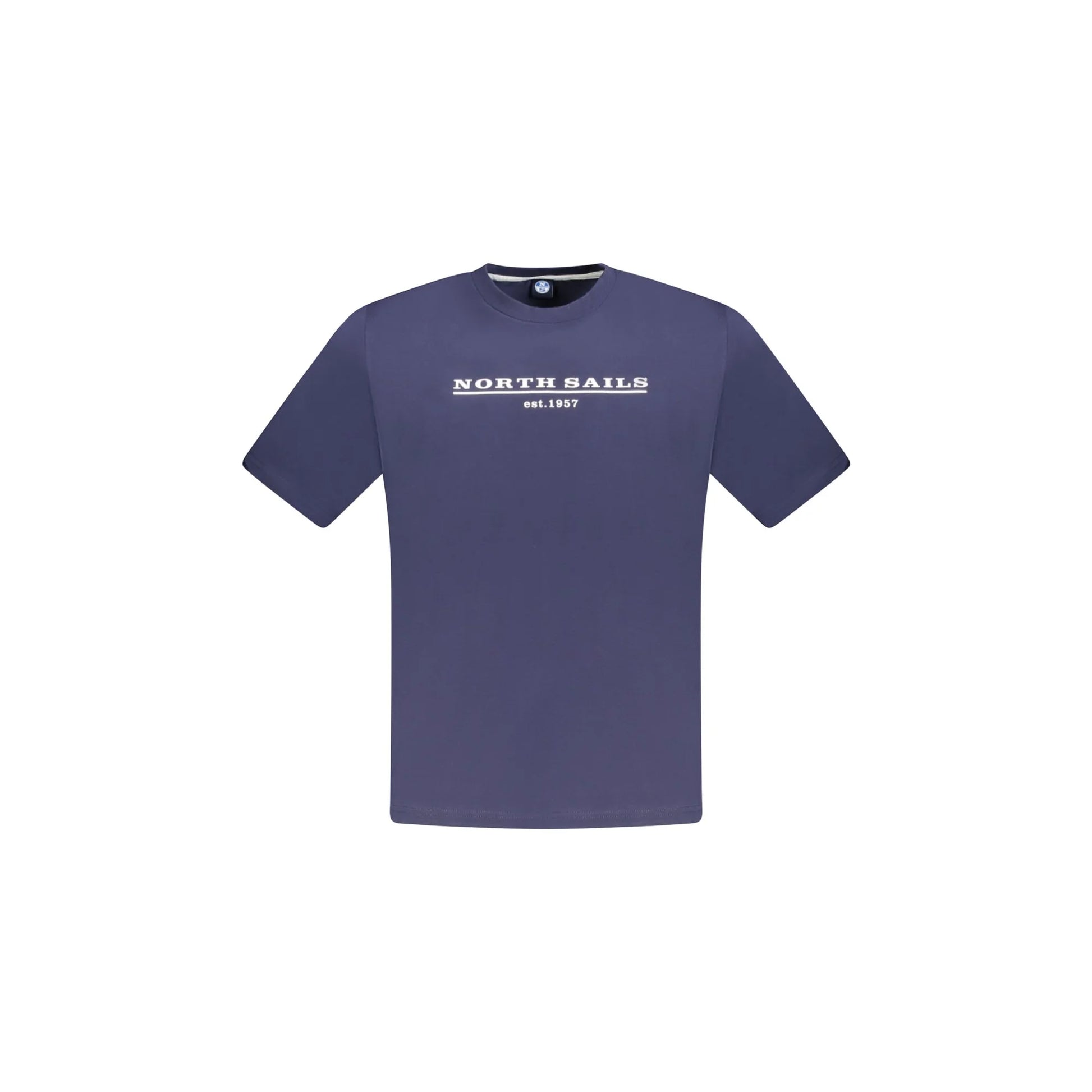 North Sails T-Shirt Uomo Blu Girocollo Cotone Stampa Logo - foto prodotto
