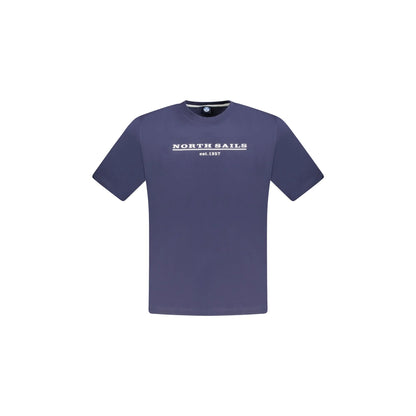 North Sails T-Shirt Uomo Blu Girocollo Cotone Stampa Logo - foto prodotto