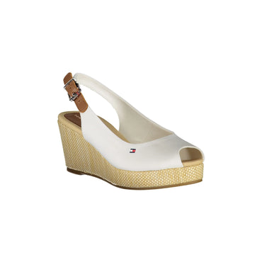 Tommy Hilfiger Sandali Pelle Sandali Donna Bianco Tacco 7 cm Logo - vista 2