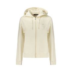 Napapijri Felpa Maniche Lunghe Donna Bianca Zip Ricamo Logo