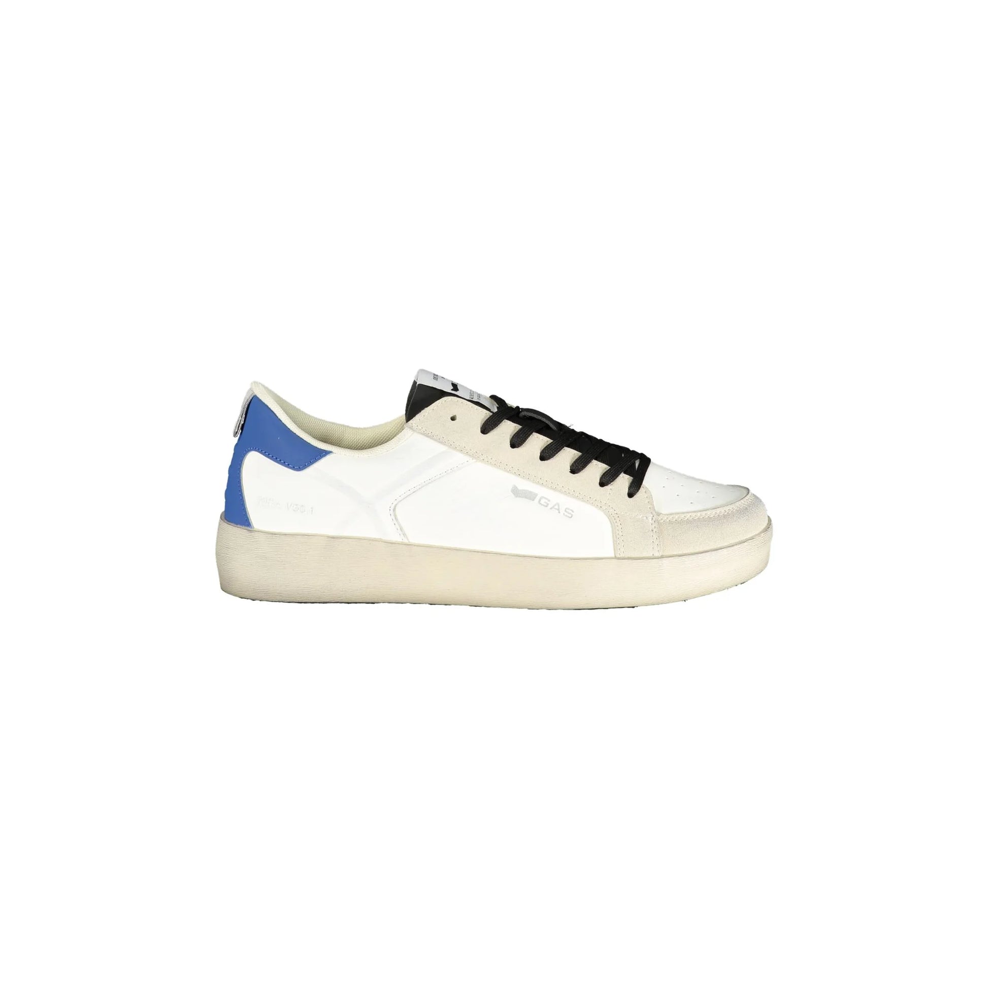 Gas Sneakers Uomo Bianche Lacci Plantare Removibile Logo Bianco - foto prodotto