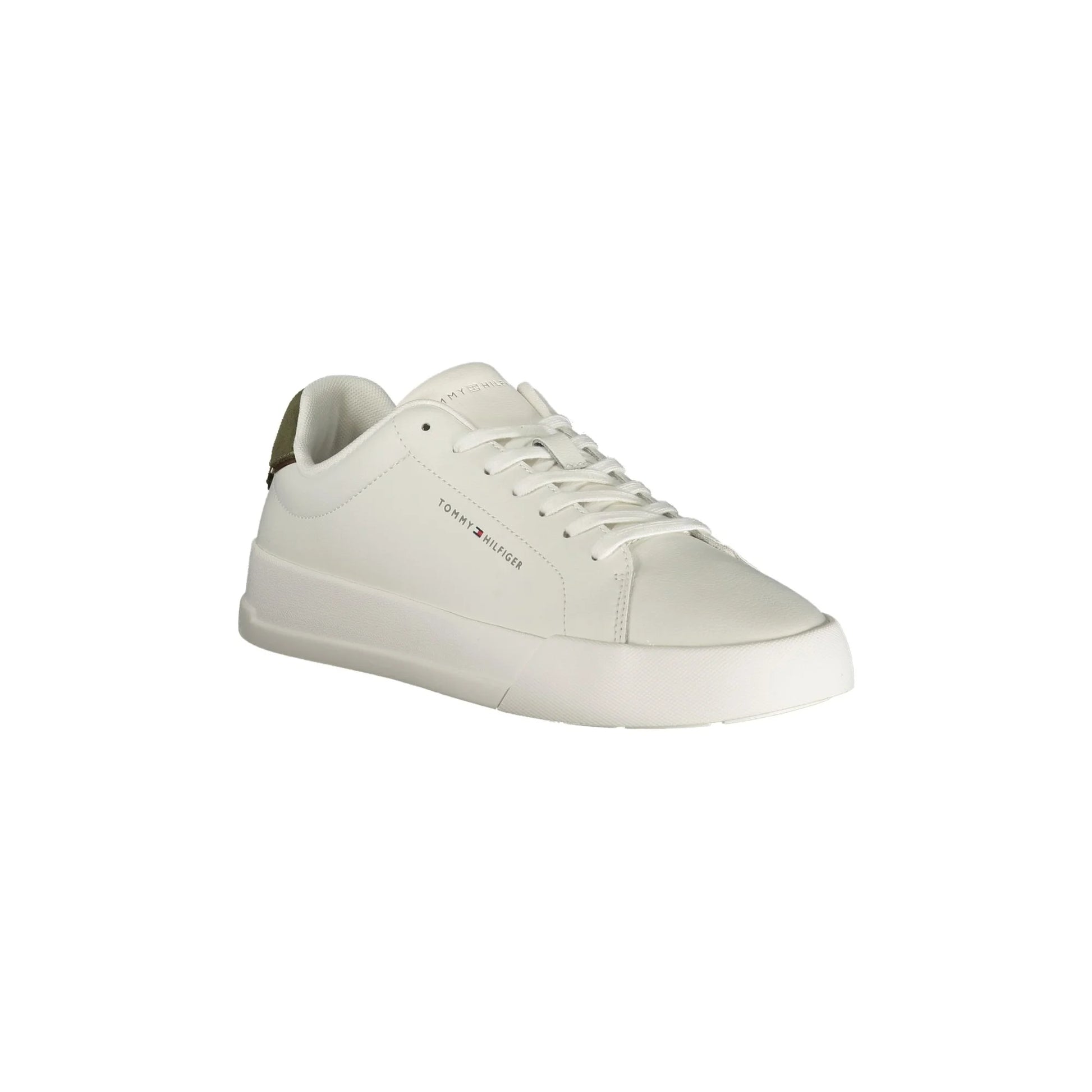 TOMMY HILFIGER Sneakers Uomo Bianche con Lacci e Dettagli Verdi bianco - vista 2