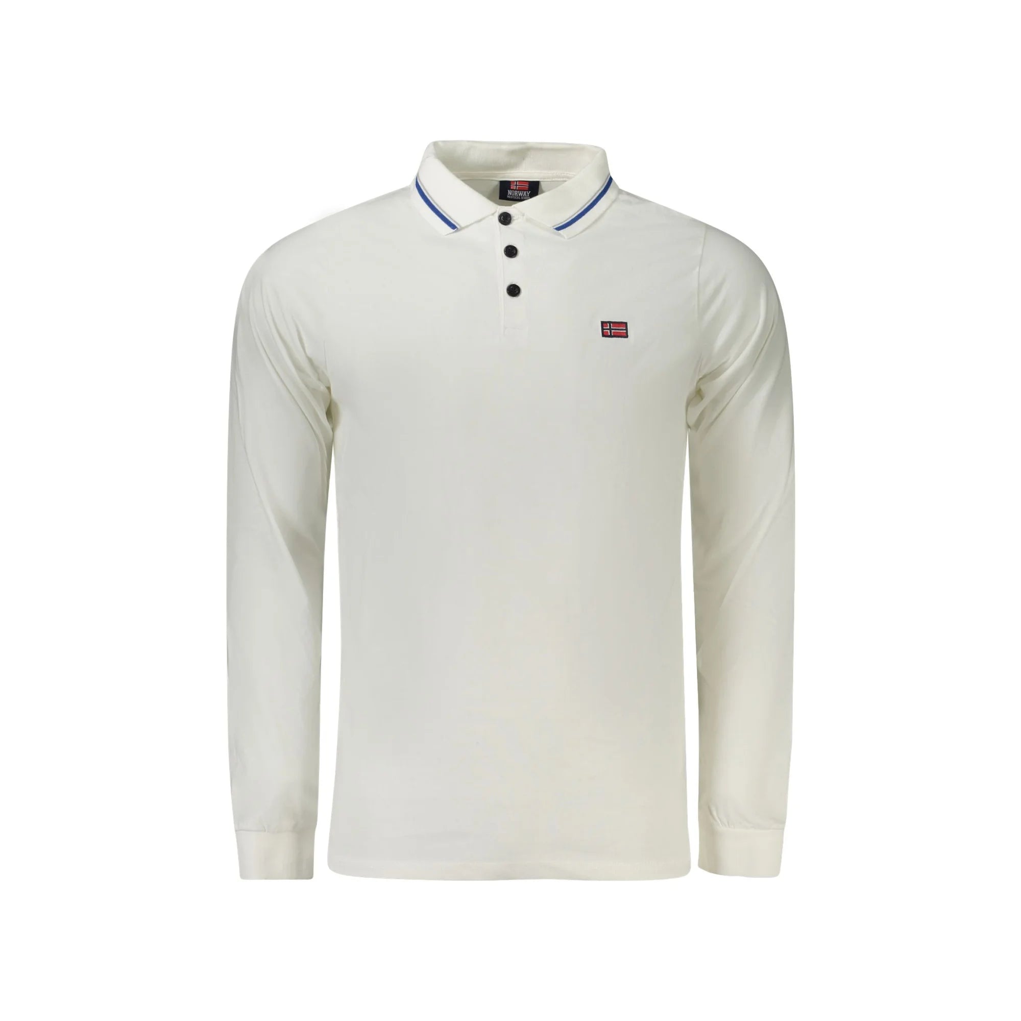 Norway 1963 Polo Maniche Lunghe Uomo Bianca Ricamo Bianco - foto prodotto