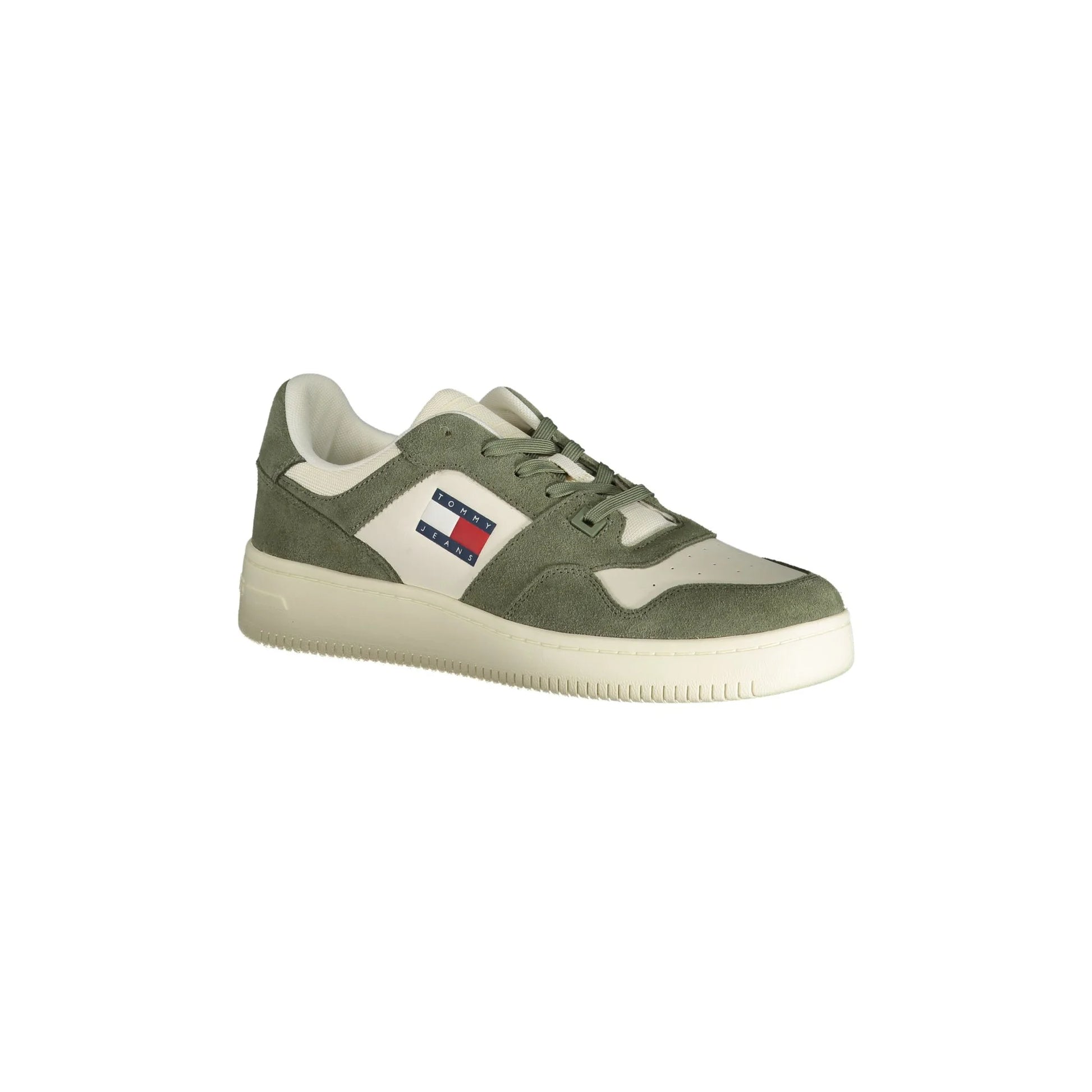TOMMY HILFIGER Scarpe Sneakers Uomo Verdi con Dettagli a Contrasto - vista 2