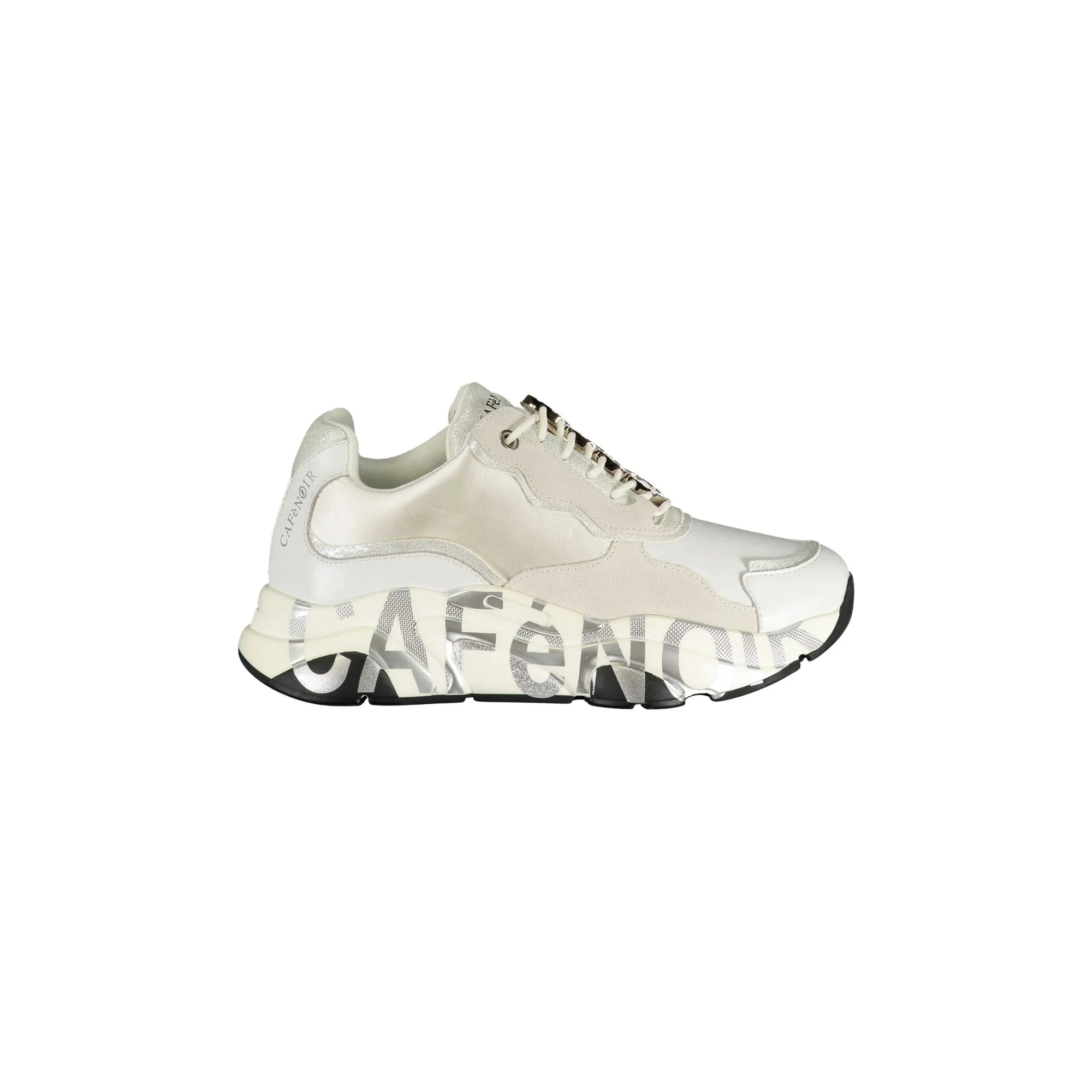 Cafenoir Sneakers Donna Bianche Stampa Logo Bianco - foto prodotto