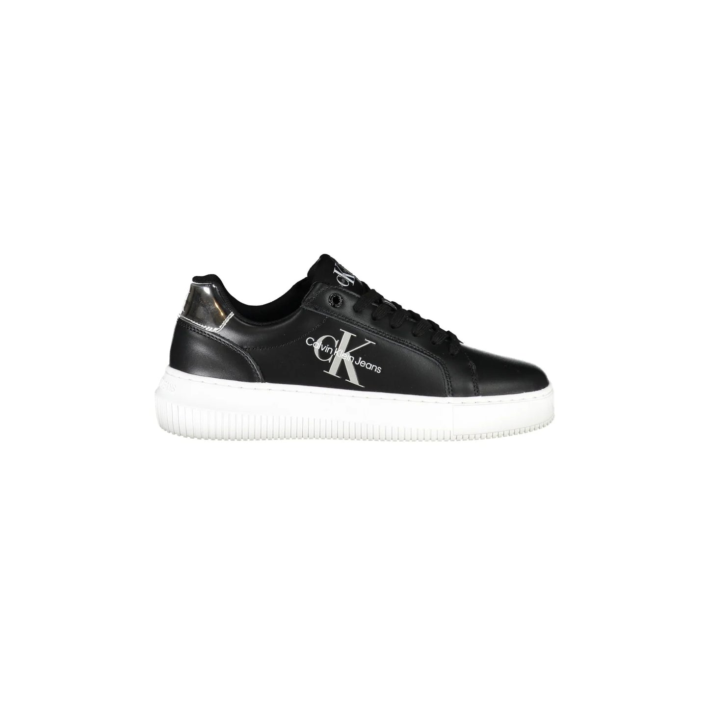CALVIN KLEIN Scarpe Sneakers Donna Nere con Suola a Contrasto Nero - foto prodotto