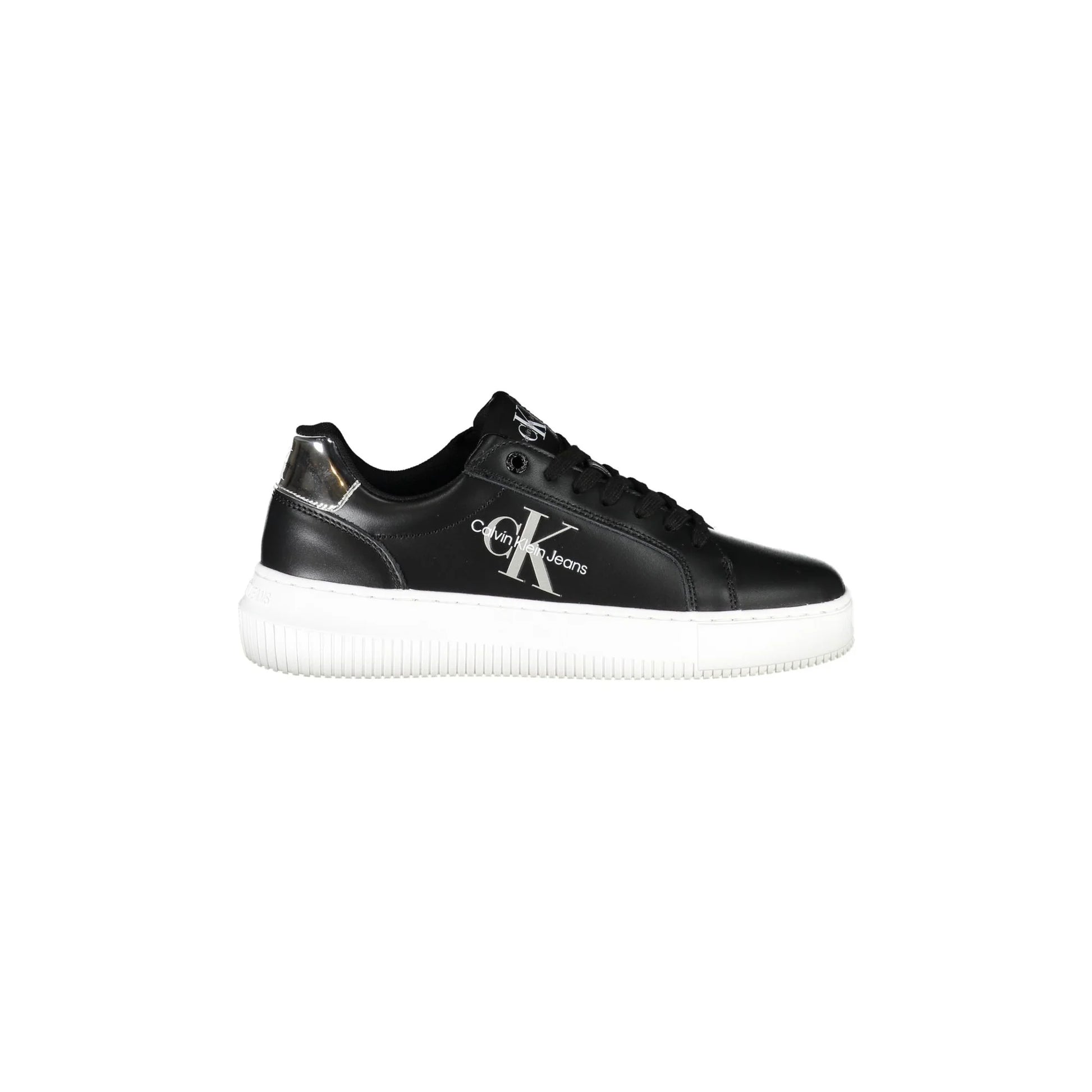 CALVIN KLEIN Scarpe Sneakers Donna Nere con Suola a Contrasto Nero - foto prodotto
