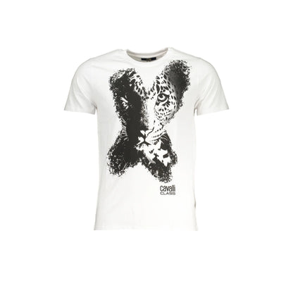 Cavalli Class T-Shirt Maniche Corte Uomo Bianca Stampa Logo Bianco - foto prodotto