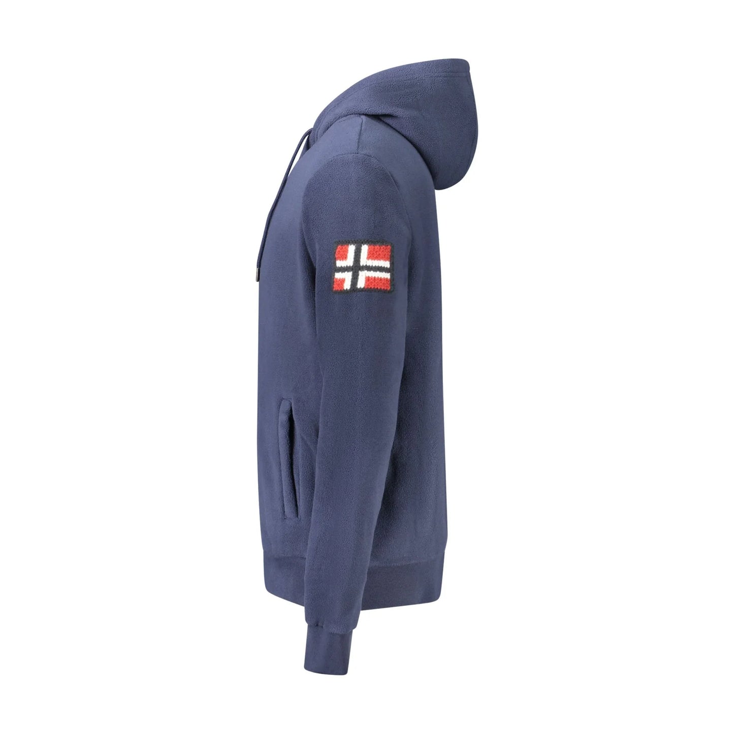 Norway 1963 Felpa Uomo Blu con Zip Pile Cappuccio Ricamo Logo Felpe - vista 3