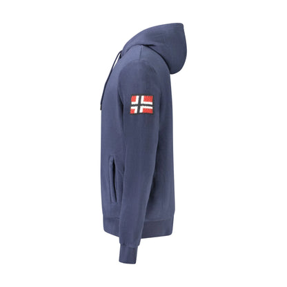 Norway 1963 Felpa Uomo Blu con Zip Pile Cappuccio Ricamo Logo Felpe - vista 3