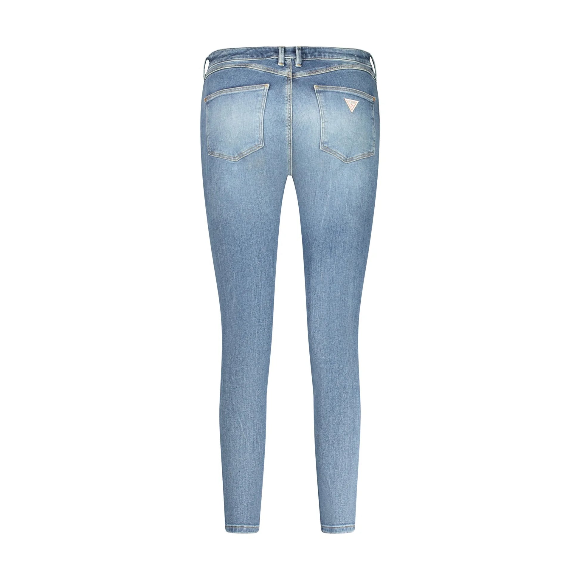 Guess Jeans Denim Donna Blu Effetto Slavato Logo - vista 2