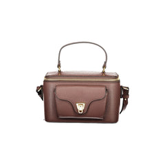 Coccinelle Umhängetasche echtes Leder Damen Braun mit Logo