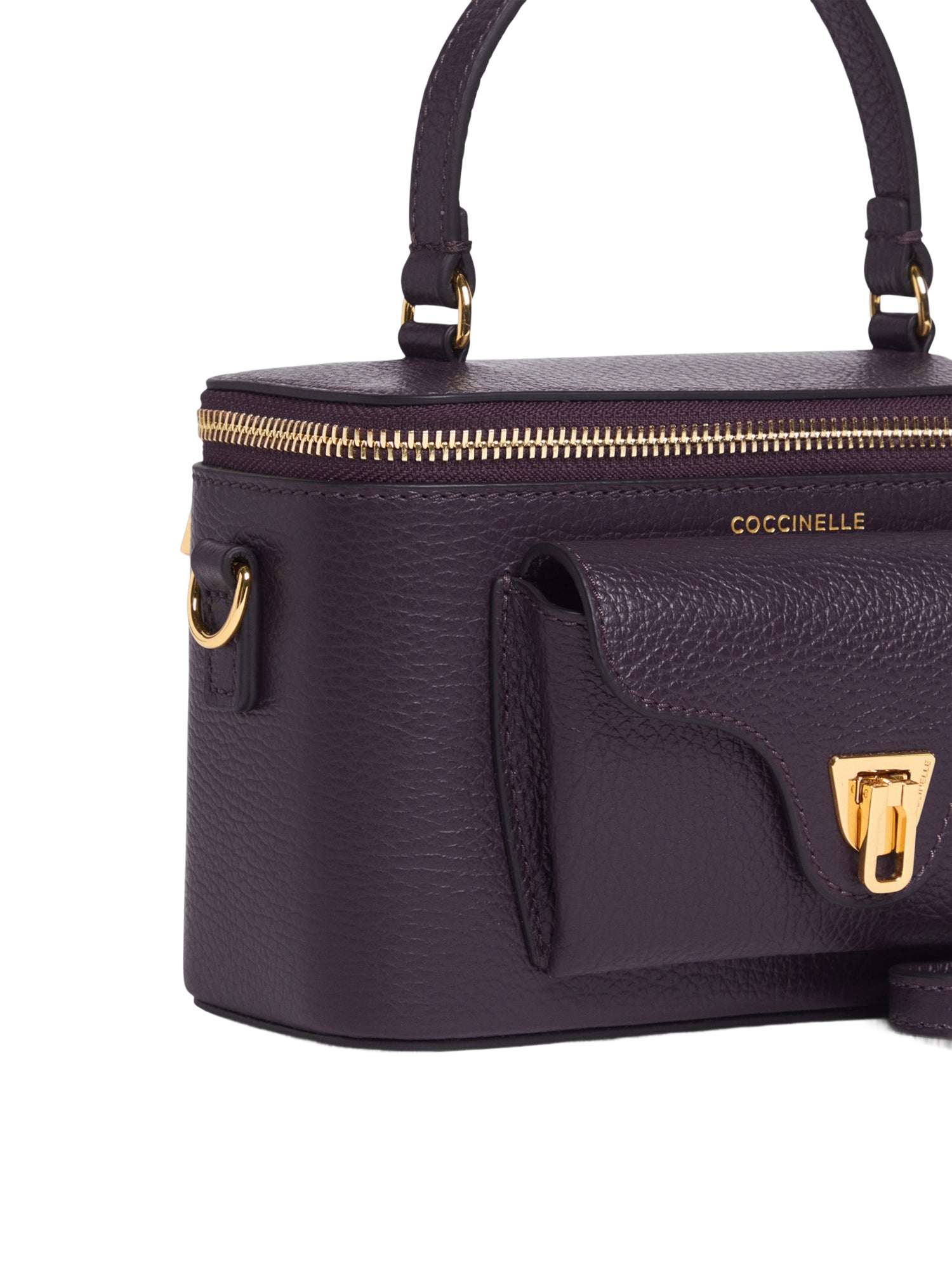 COCCINELLE Borsa Donna a Tracolla Viola, In Vera Pelle, Beat Generation