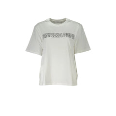 Patrizia Pepe T-Shirt Μανίκια Κοντά Γυναίκα Λευκή Εφαρμογή Στρας Λογότυπο