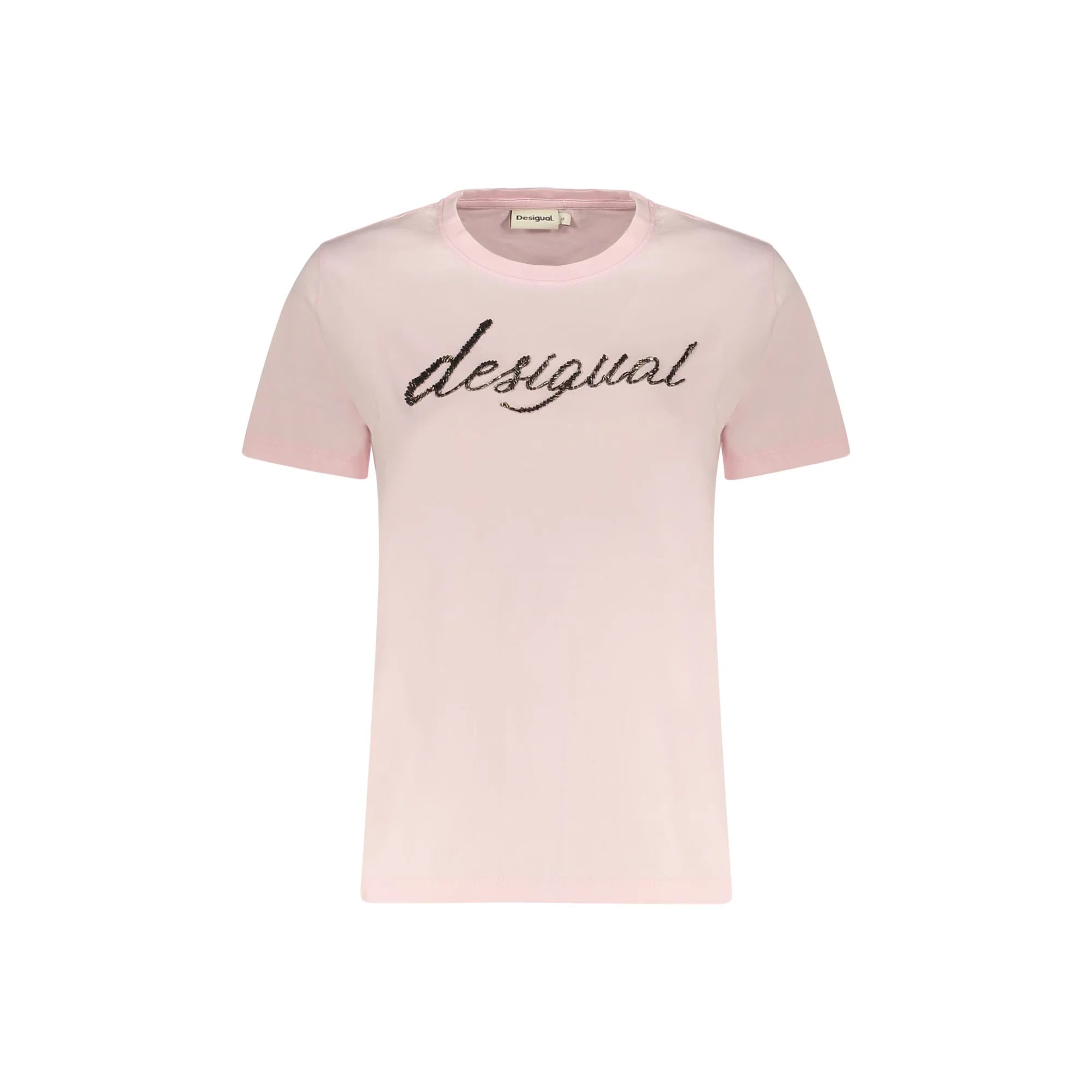 DESIGUAL T-SHIRT MANICHE CORTE DONNA ROSA