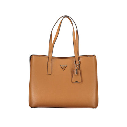 GUESS JEANS Borsa Donna Marrone Meridian a Spalla con Tasche Esterne e Zip Borse - foto prodotto