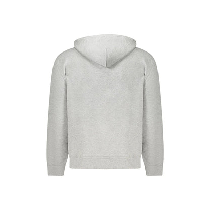 Calvin Klein Felpa Uomo Grigia Cappuccio Garzata Tascone Ricamo Felpe grigio - vista 2
