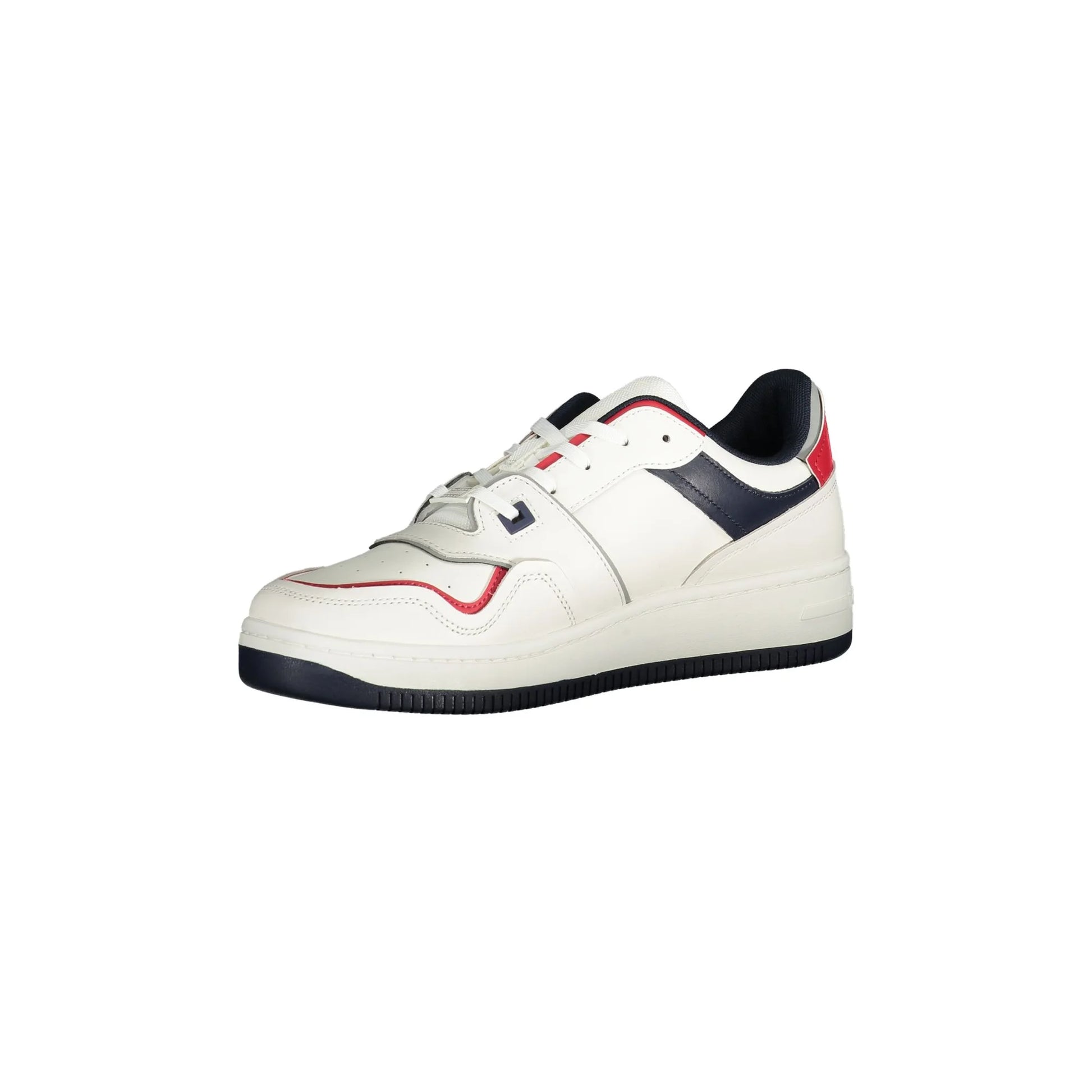 TOMMY HILFIGER Scarpe Sneakers Uomo Bianche con Dettagli Blu e Rossi bianco - vista 3