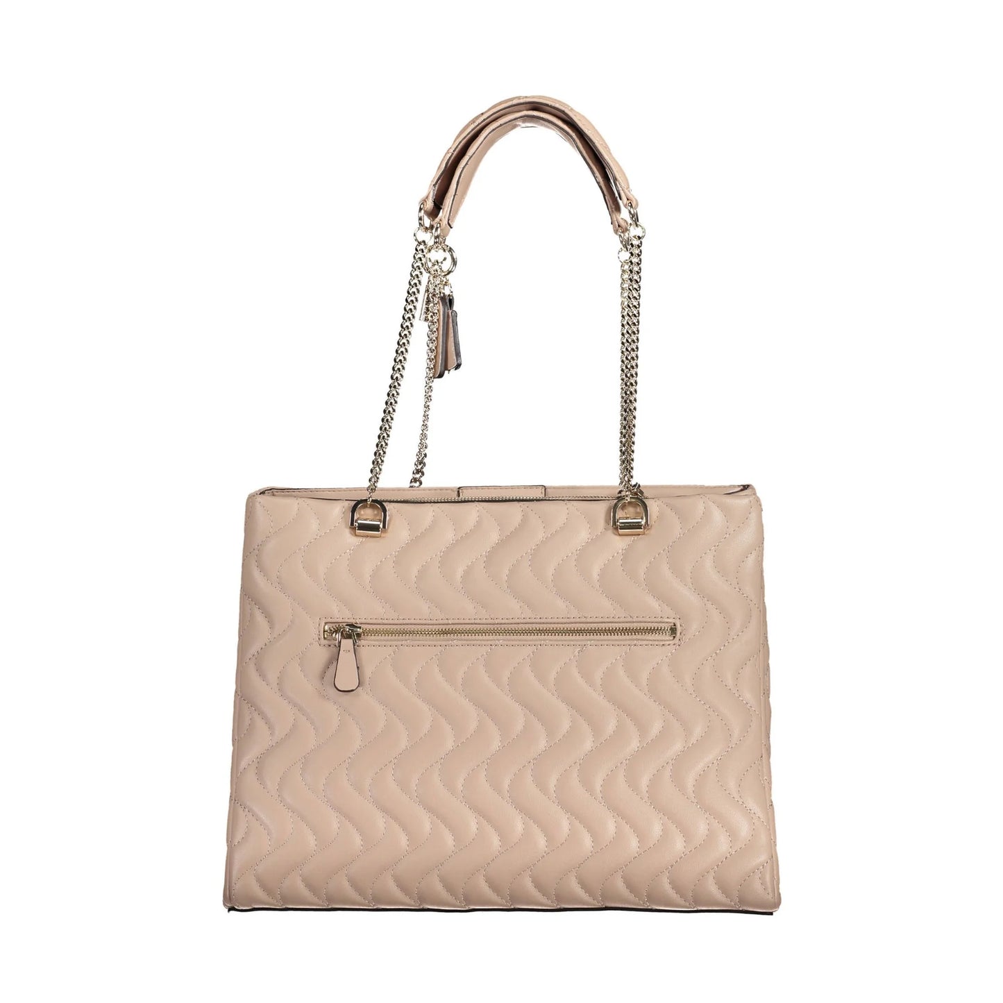 GUESS JEANS Borsa Donna con Catena Rosa a Spalla con Zip e Dettagli a Contrasto Borse - vista 2