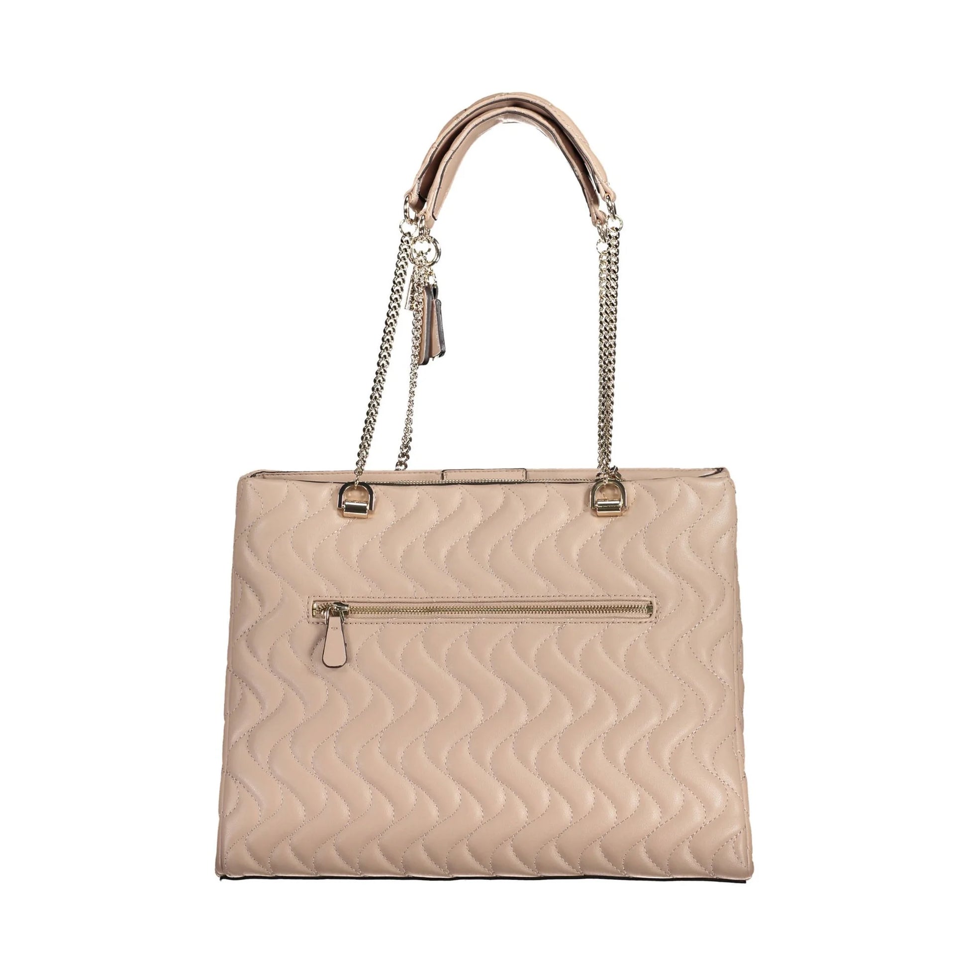 GUESS JEANS Borsa Donna con Catena Rosa a Spalla con Zip e Dettagli a Contrasto Borse - vista 2