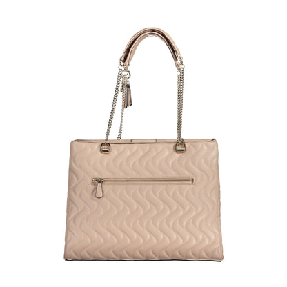 GUESS JEANS Borsa Donna con Catena Rosa a Spalla con Zip e Dettagli a Contrasto Borse - vista 2