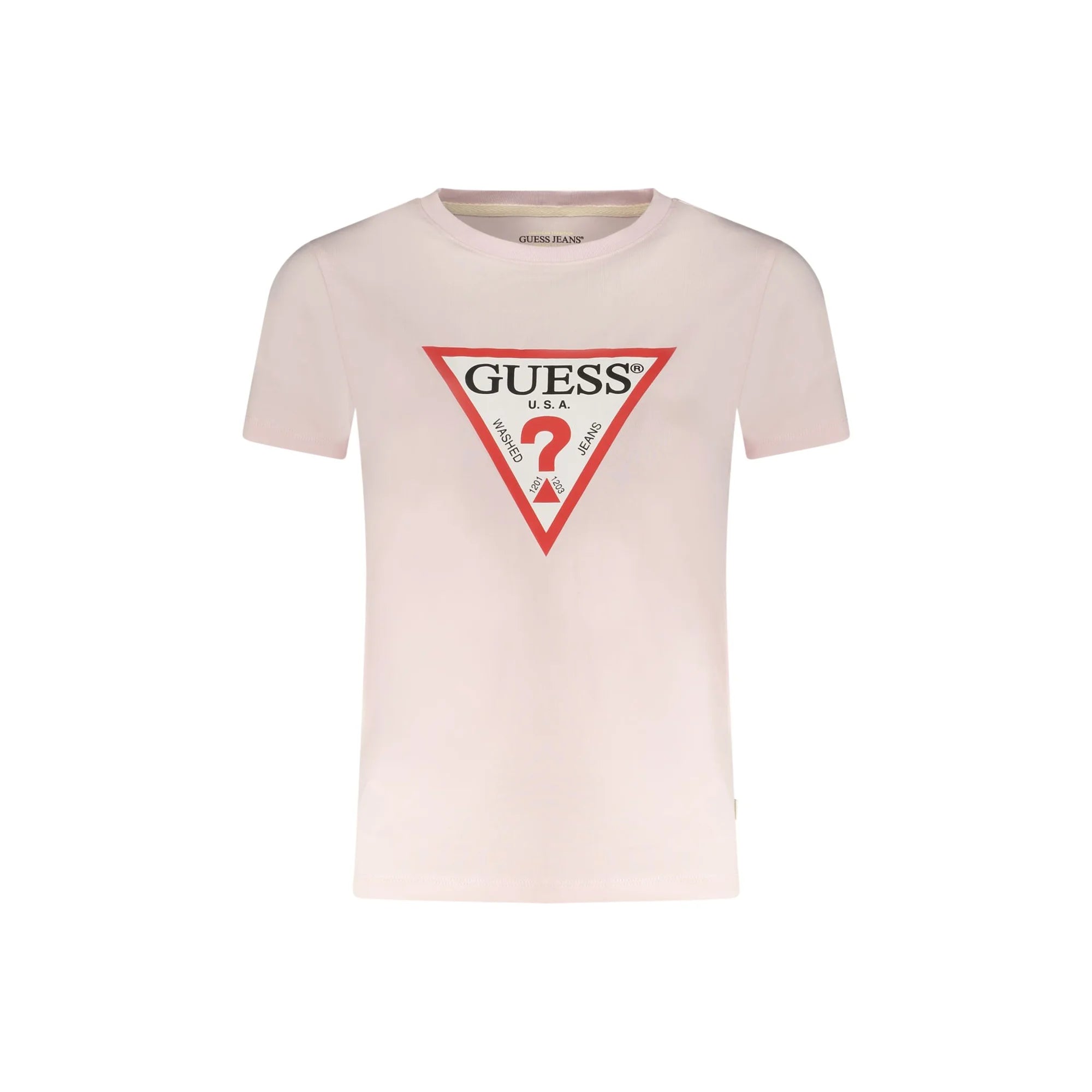 GUESS JEANS T-SHIRT MANICHE CORTE DONNA ROSA
