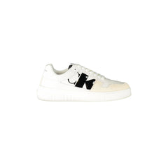 CALVIN KLEIN Scarpe Sneakers Uomo Bianche con Dettagli a Contrasto e Logo Stampato