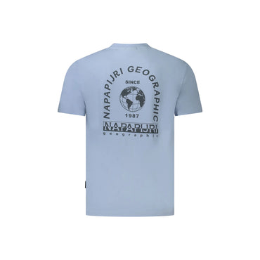 Napapijri T-Shirt Maniche Corte Uomo Azzurra Stampa Logo azzurro - vista 2