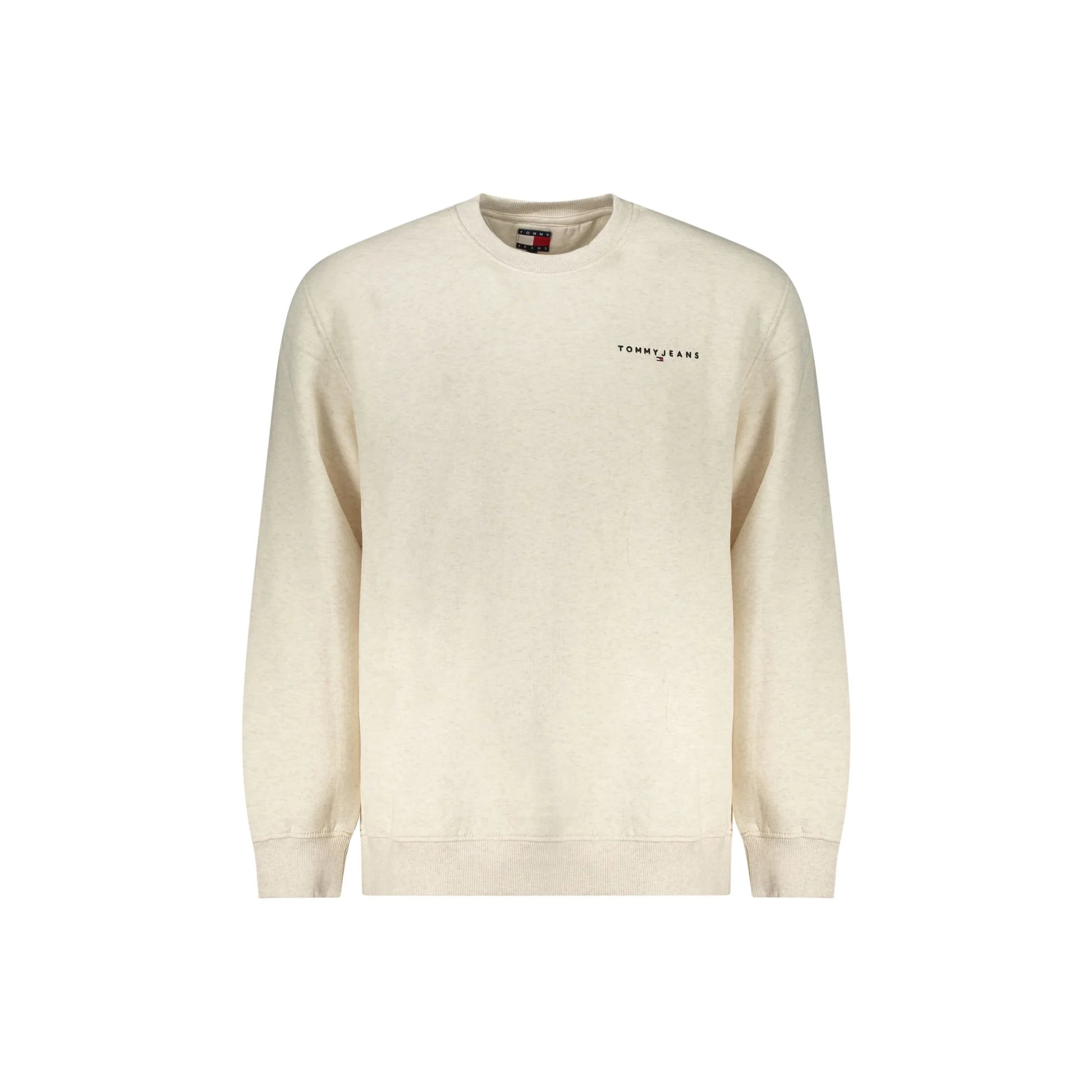 Tommy Hilfiger Felpa Uomo Beige Girocollo Felpata Ricamo Logo Felpe - foto prodotto