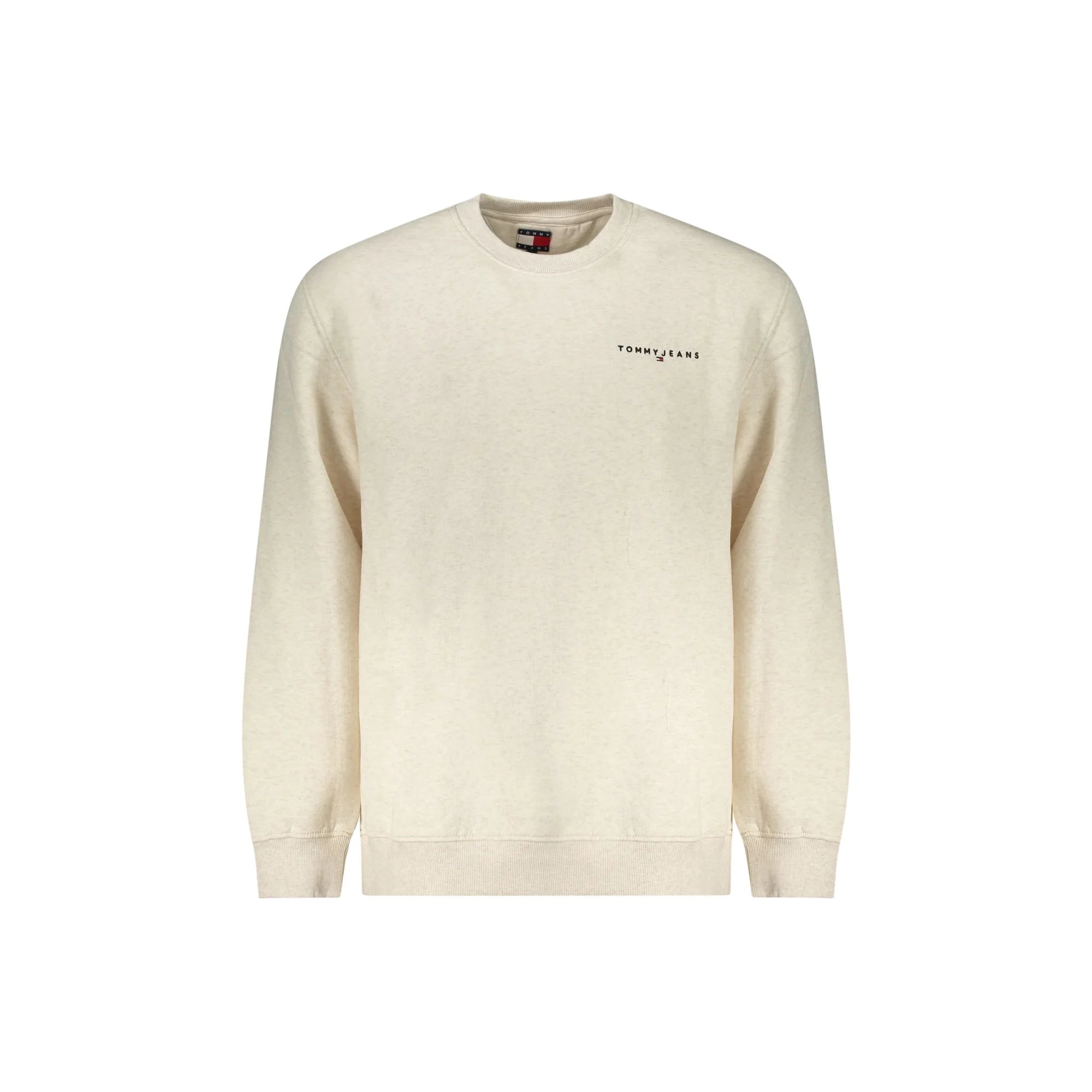 Tommy Hilfiger Felpa Uomo Beige Girocollo Felpata Ricamo Logo Felpe - foto prodotto