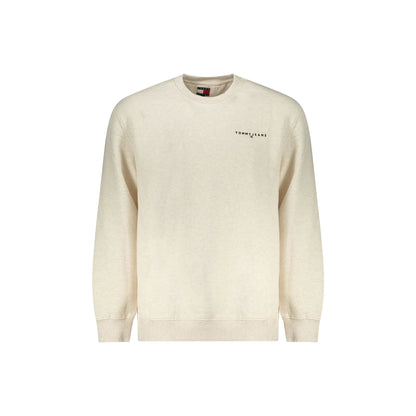 Tommy Hilfiger Felpa Uomo Beige Girocollo Felpata Ricamo Logo Felpe - foto prodotto