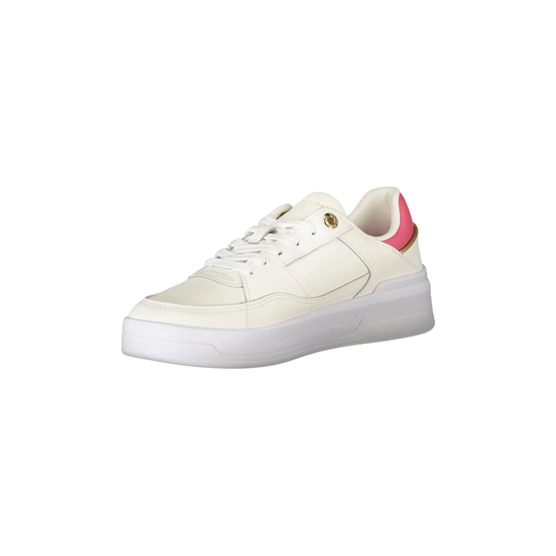 TOMMY HILFIGER Scarpe Sneakers Donna Bianche con Dettagli Oro e Fucsia bianco - vista 3