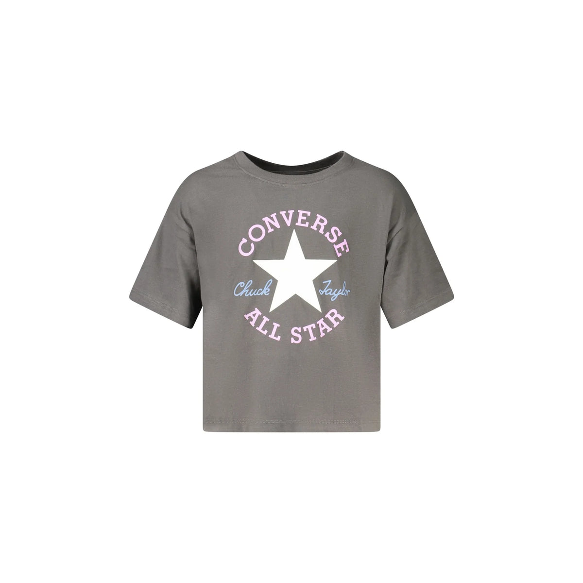 CONVERSE T-SHIRT MANICHE CORTE BAMBINA NERO