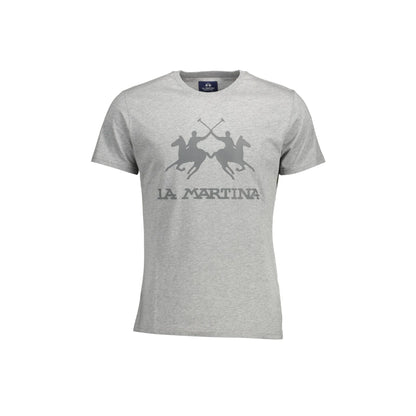 La Martina T-Shirt Maniche Corte Uomo Grigia Stampa Logo Grigio - foto prodotto