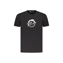 Trussardi T-Shirt Μανίκια Κοντά Ανδρική Μαύρη Εκτύπωση Λογότυπο