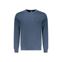 U.S. Grand Sweatshirt Heren Blauw Ronde Hals Fleece Logo Druk
