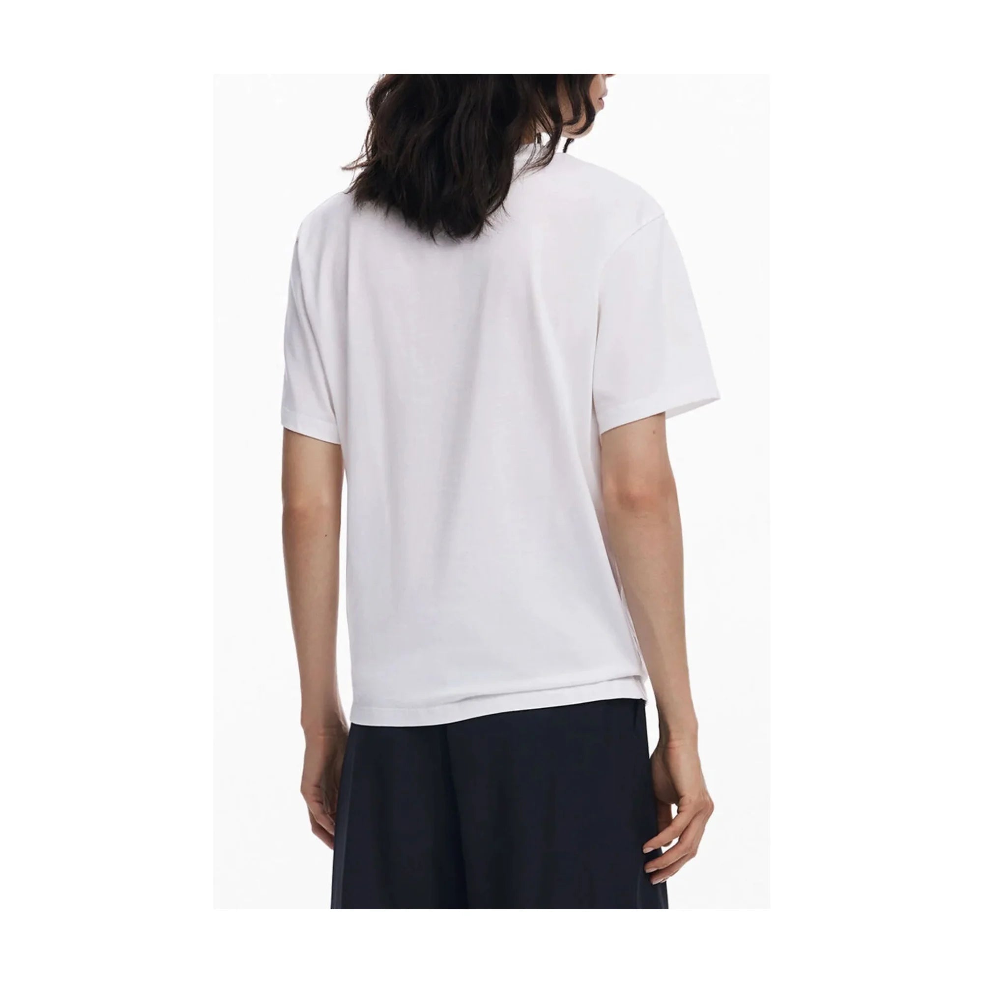 DESIGUAL T-SHIRT MANICHE CORTE DONNA BIANCO
