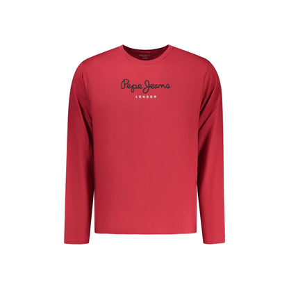 Pepe Jeans T-Shirt Maniche Lunghe Uomo Rossa Stampa Rosso - foto prodotto