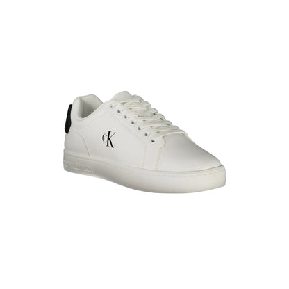 CALVIN KLEIN Calzature Sportive Uomo Bianche con Dettagli Neri Sneakers nero - vista 2
