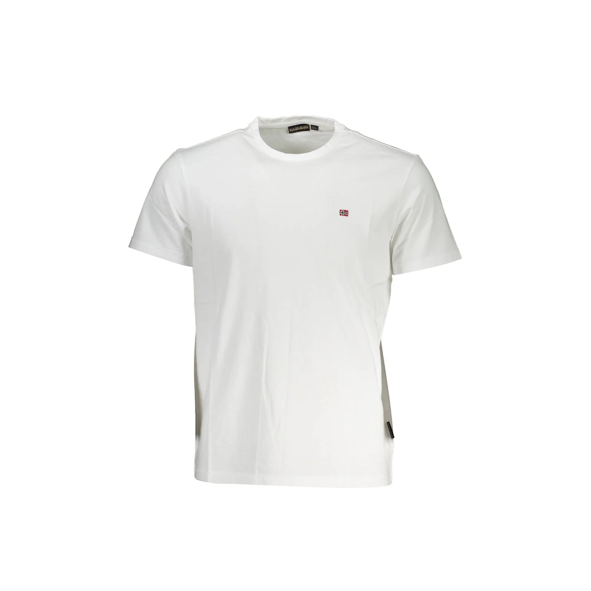 Napapijri T-Shirt Maniche Corte Uomo Bianca Ricamo Bianco - foto prodotto