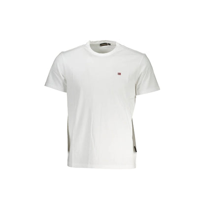 Napapijri T-Shirt Maniche Corte Uomo Bianca Ricamo Bianco - foto prodotto